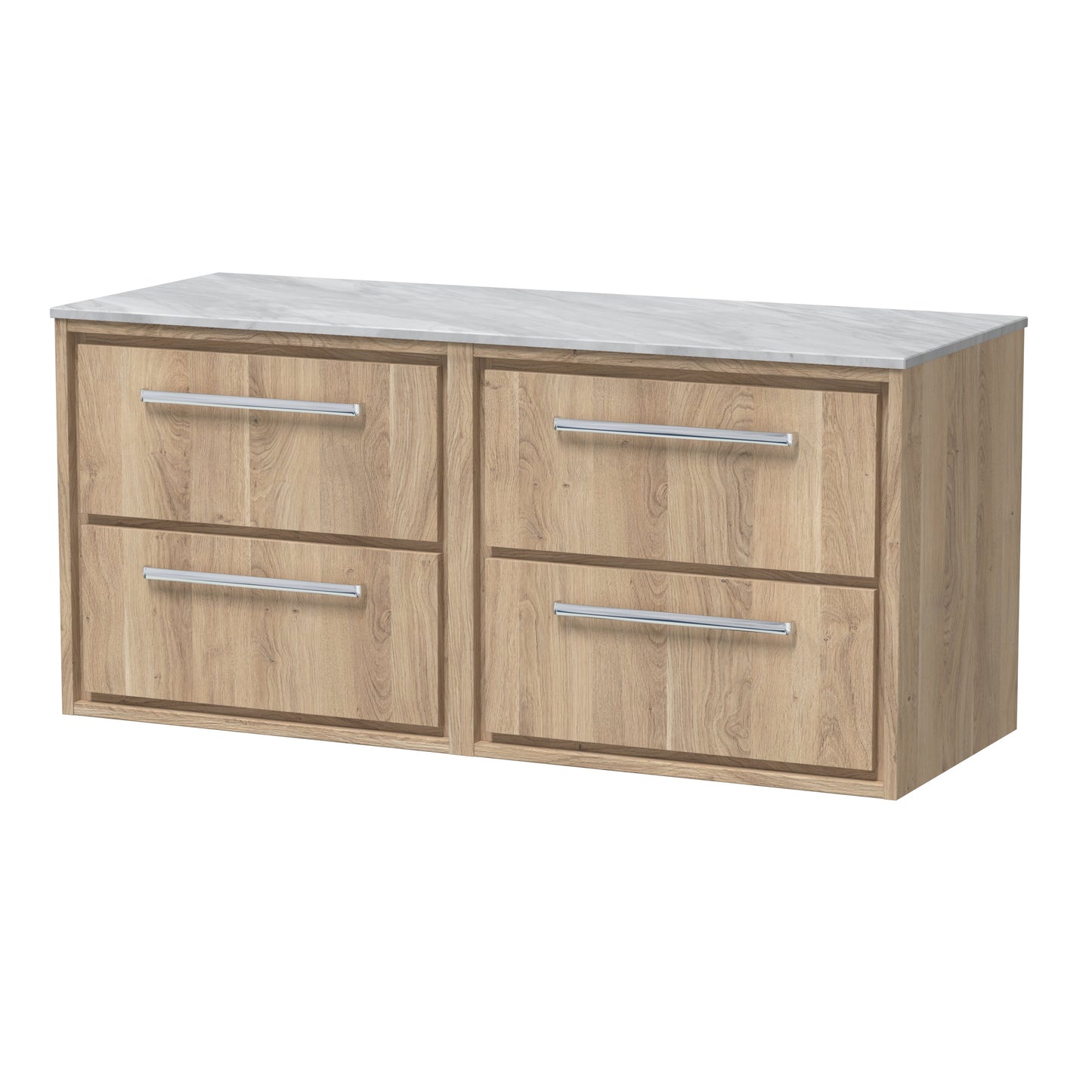 Hudson Reed Lille 1200mm Wall Hung 4 Drawer Vanity with wirktop