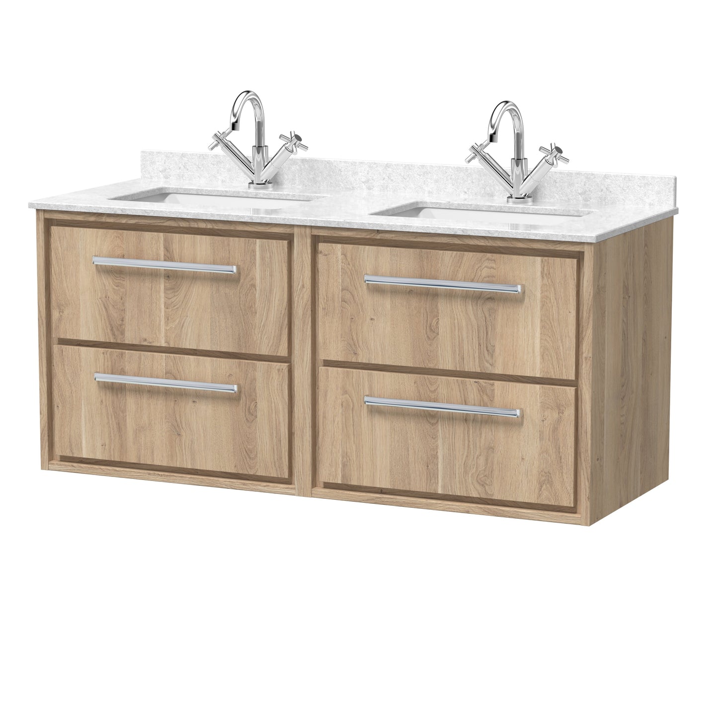 Hudson Reed Lille 1200mm Wall Hung 4 Drawer Vanity with wirktop