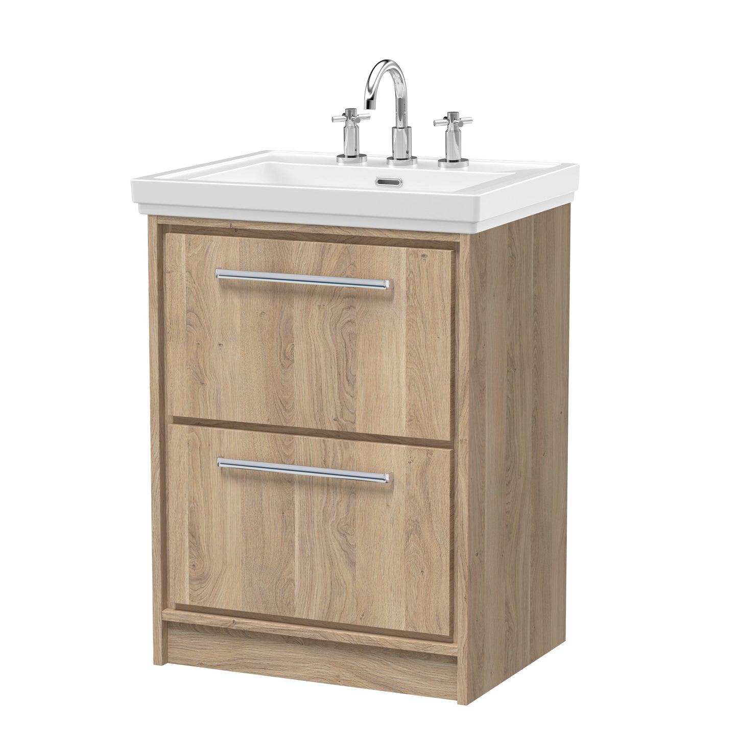 Hudson Reed Lille Floor Standing 2 Drawer Vanity with Basin/Worktop