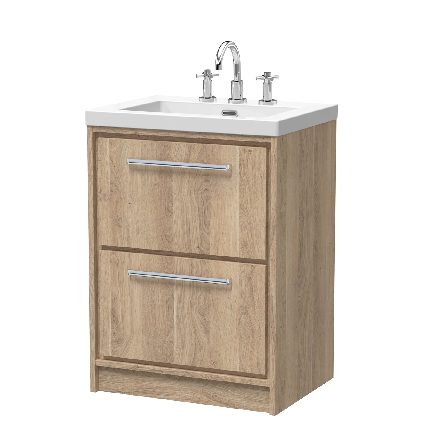 Hudson Reed Lille Floor Standing 2 Drawer Vanity with Basin/Worktop