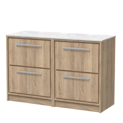 Hudson Reed Lille 1200mm Floor Standing 4 Drawer Vanity With worktop