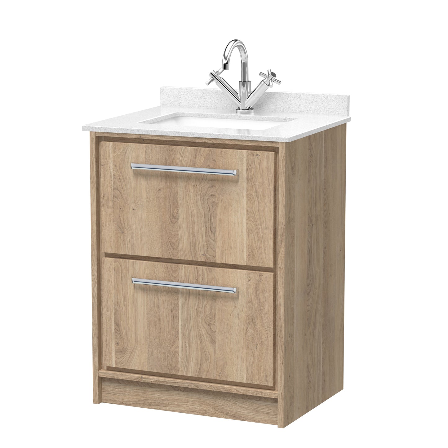 Hudson Reed Lille Floor Standing 2 Drawer Vanity with Basin/Worktop