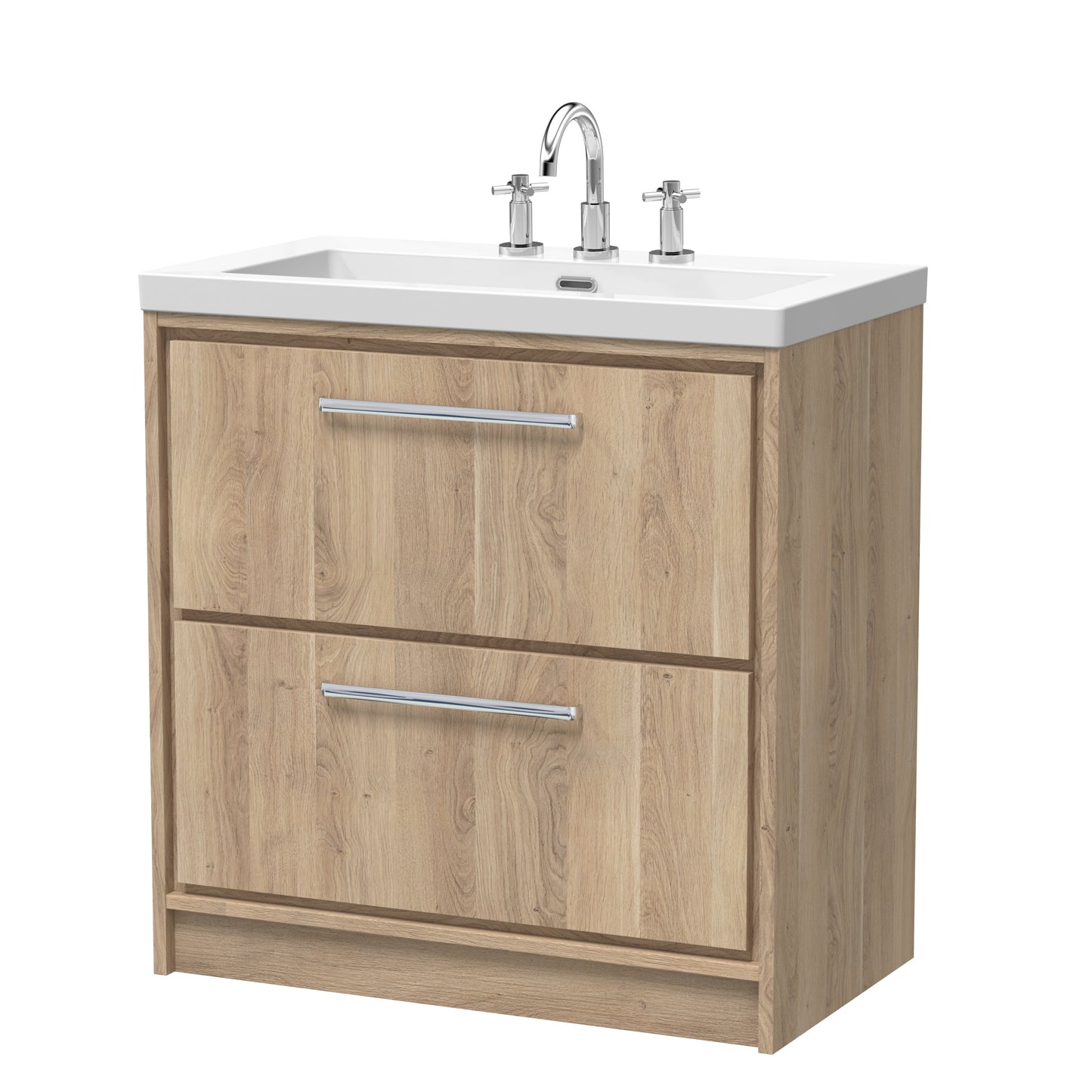 Hudson Reed Lille Floor Standing 2 Drawer Vanity with Basin/Worktop