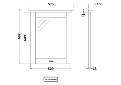 Hudson Reed Old London 600mm Flat Mirror