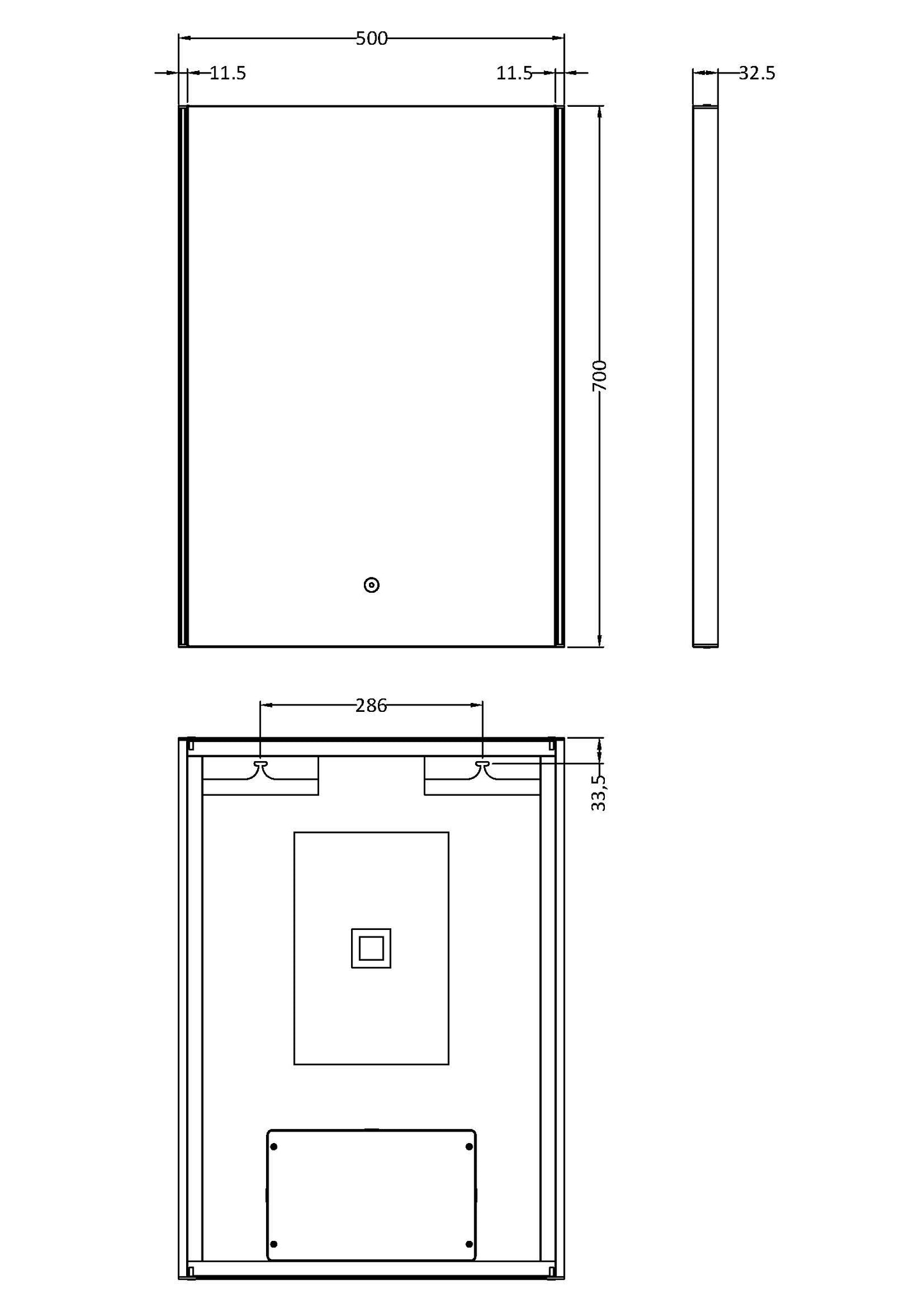 Hudson Reed Anser 700 x 500mm LED Touch Sensor Mirror