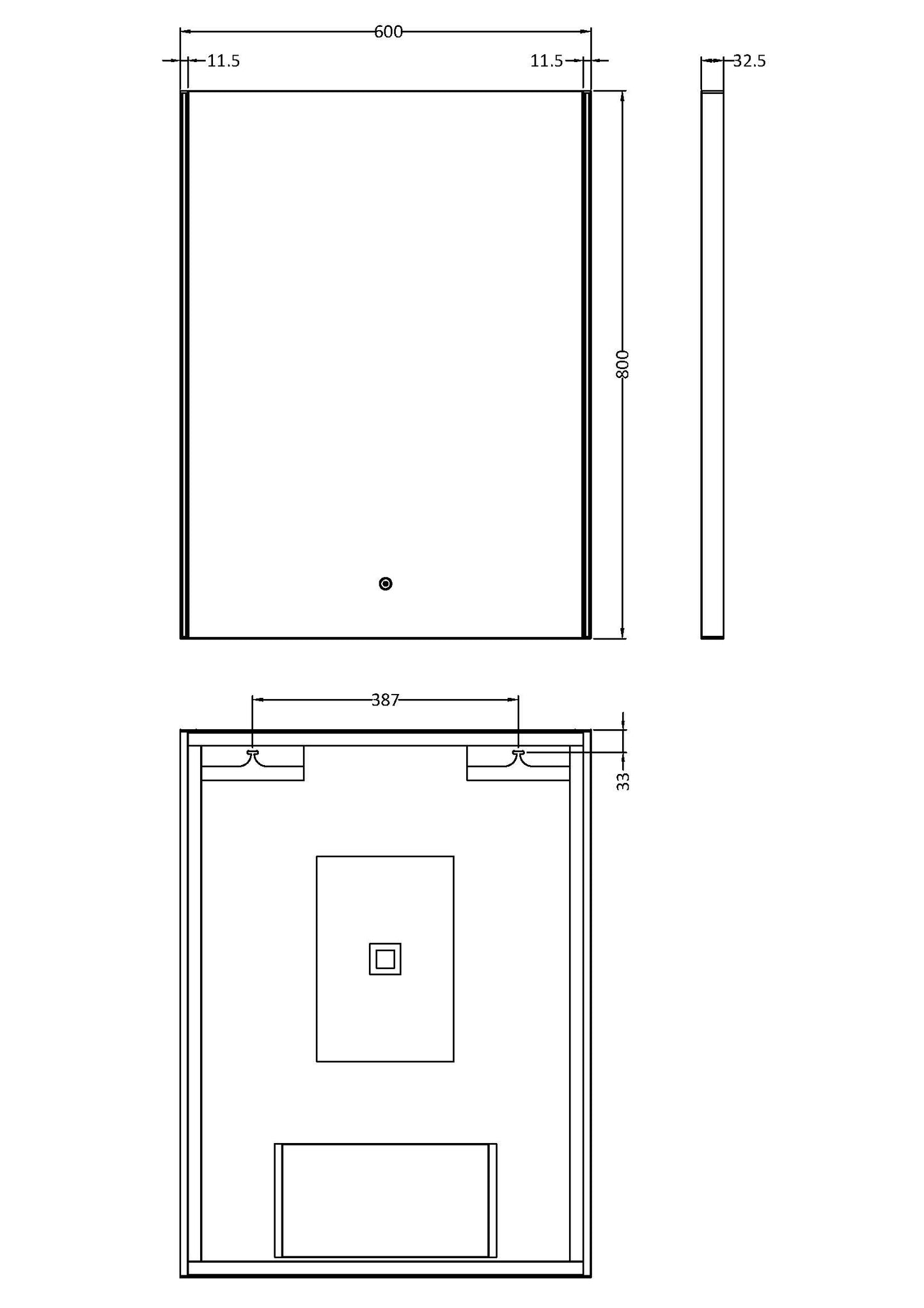 Hudson Reed Cepheus 800 x 600mm LED Ambient Lit Touch Sensor Mirror