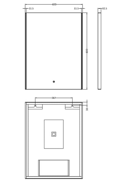 Hudson Reed Cepheus 800 x 600mm LED Ambient Lit Touch Sensor Mirror