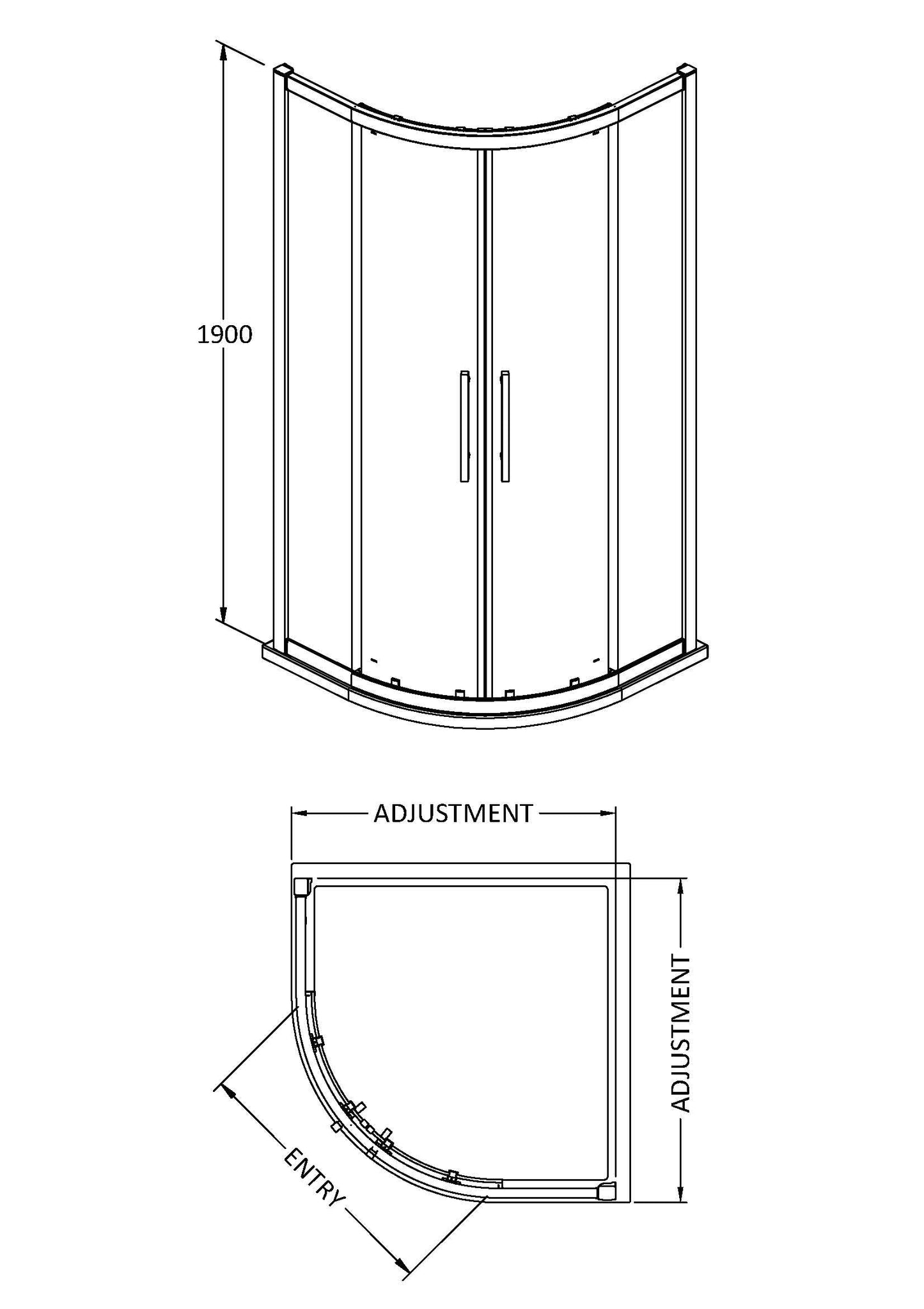 Hudson Reed Apex Quadrant Sliding Door