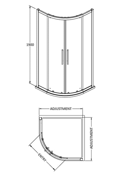 Hudson Reed Apex Quadrant Sliding Door