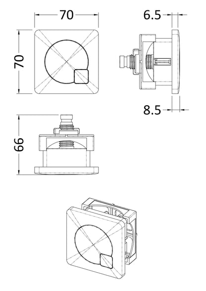 Nuie Square Dual Flush Push Button