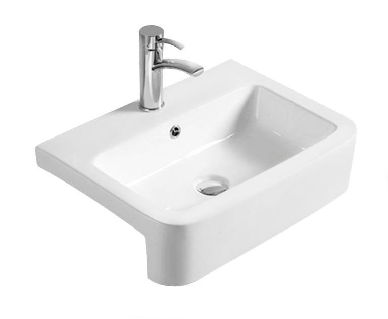 Nuie Semi-recessed basin - White