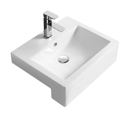 Nuie Semi-recessed basin - White