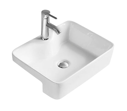 Nuie Semi-recessed basin - White