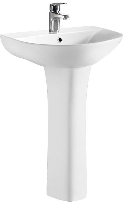 Nuie Freya 550mm 1TH Basin & Pedestal