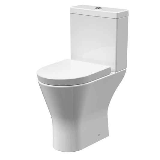 Nuie Freya Comfort Height Rimless Pan, Cistern & Seat