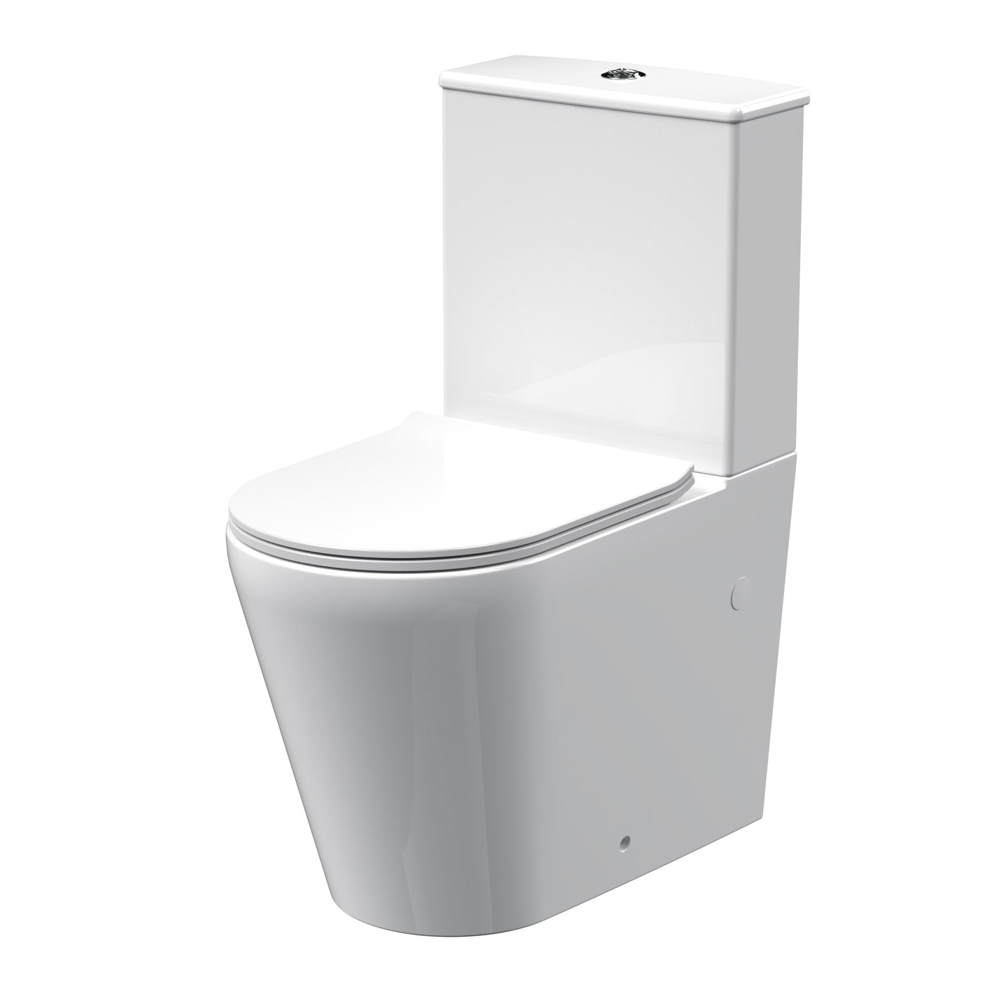 Nuie Freya Compact Rimless Flush to Wall Toile with Cistern & Seat