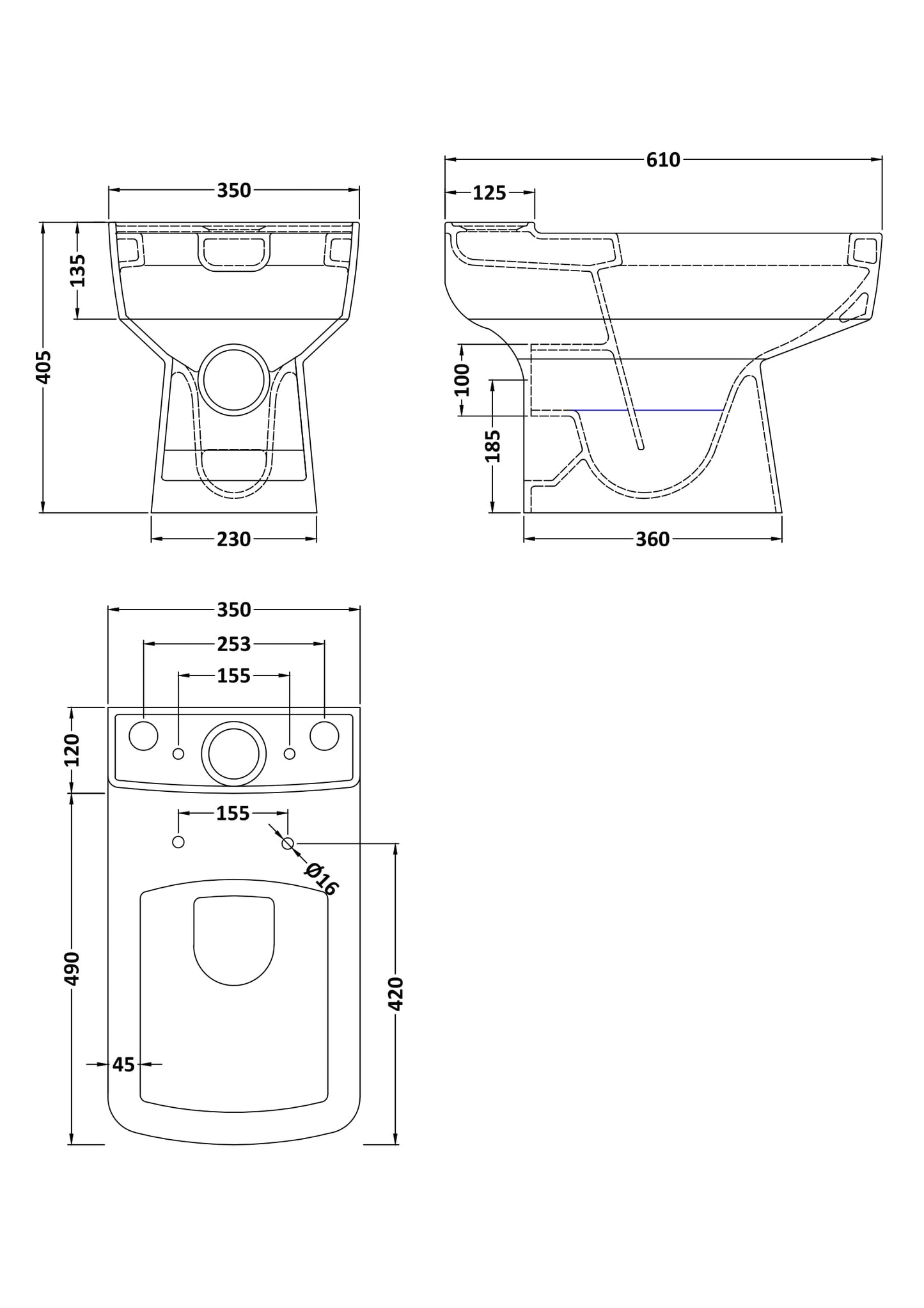 Nuie Bliss Toilet & 600 Basin Pedestal