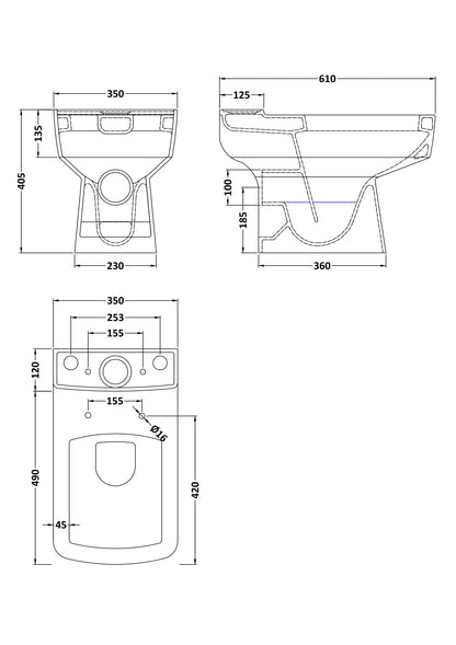 Nuie Bliss Toilet & 600 Basin Pedestal