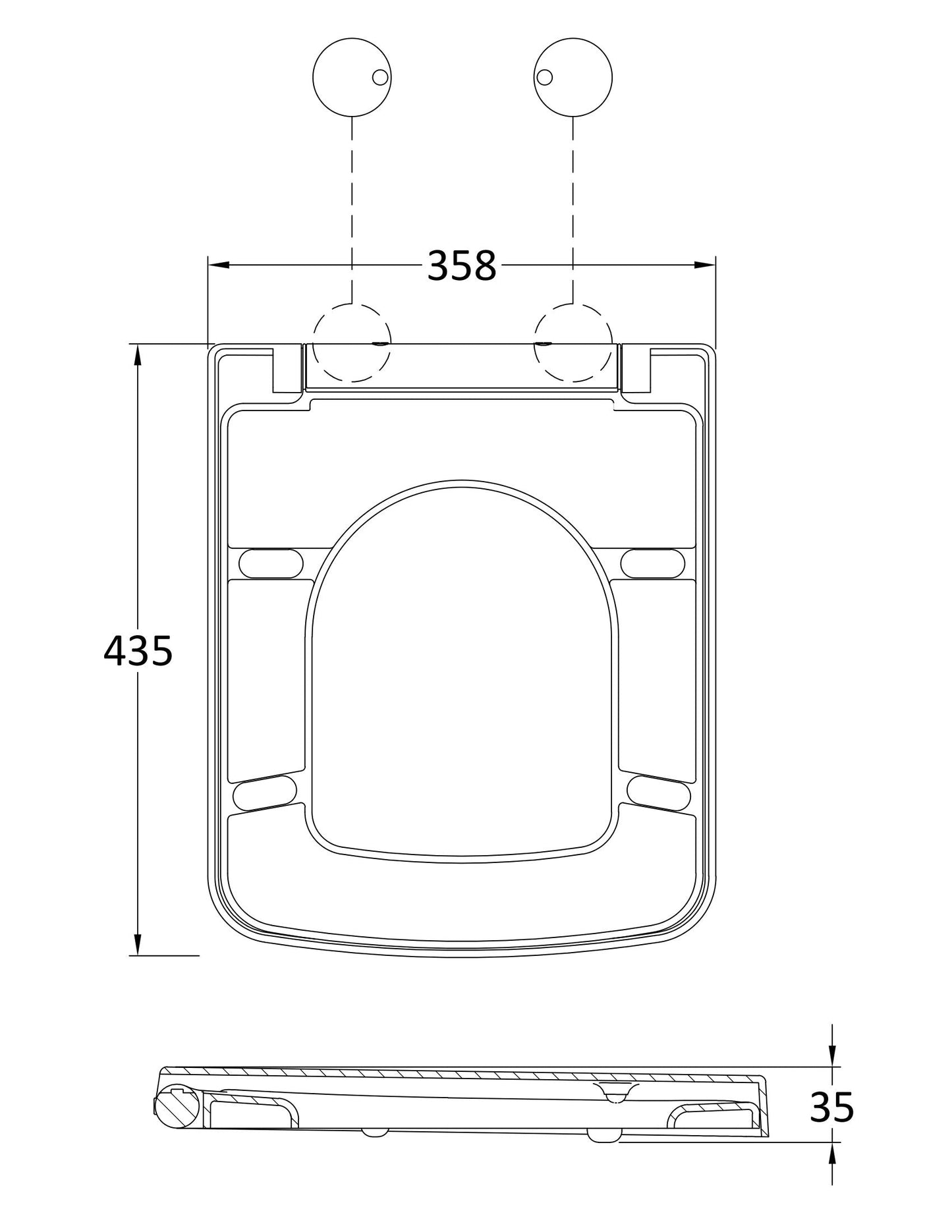 Hudson Reed Square Soft Close Seat