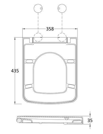 Hudson Reed Square Soft Close Seat