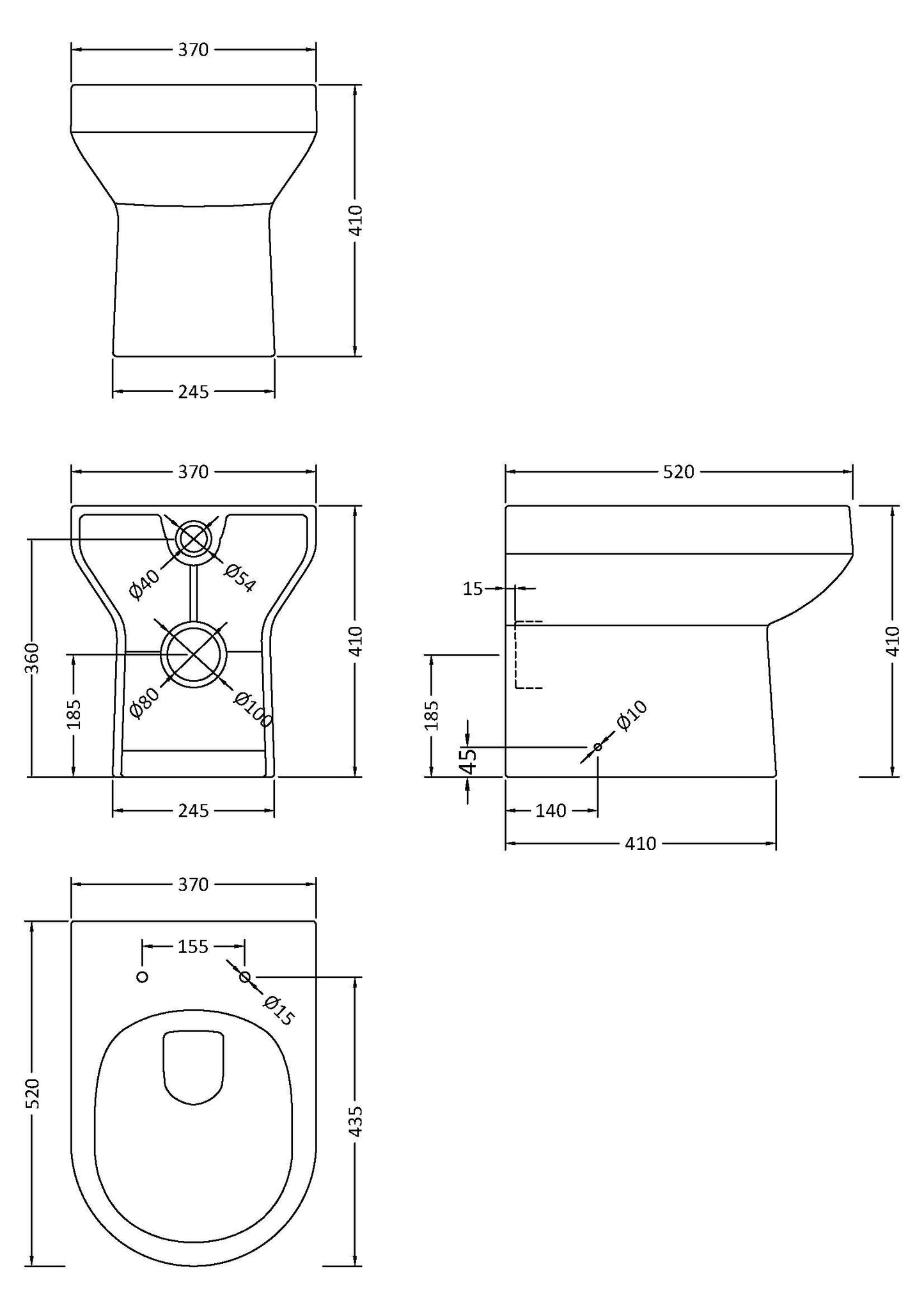 Nuie Harmony Back to Wall Toilet