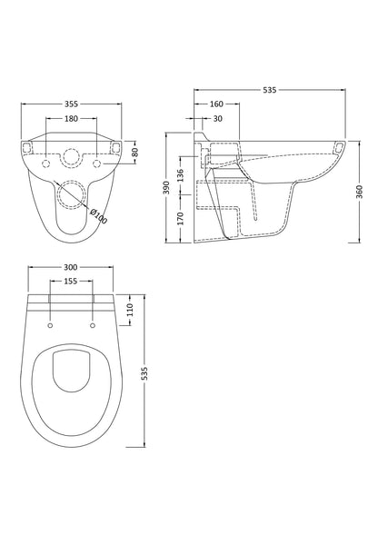 Nuie Melbourne Wall Hung Toilet