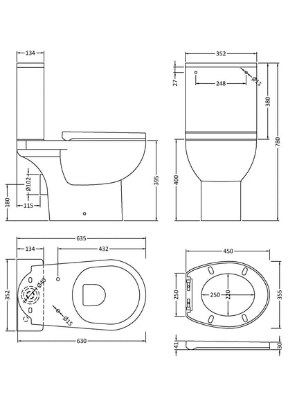 Nuie Fantine Rimless Pan, Cistern & Seat Pack