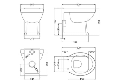 Nuie Corlton Back to Wall Toilet