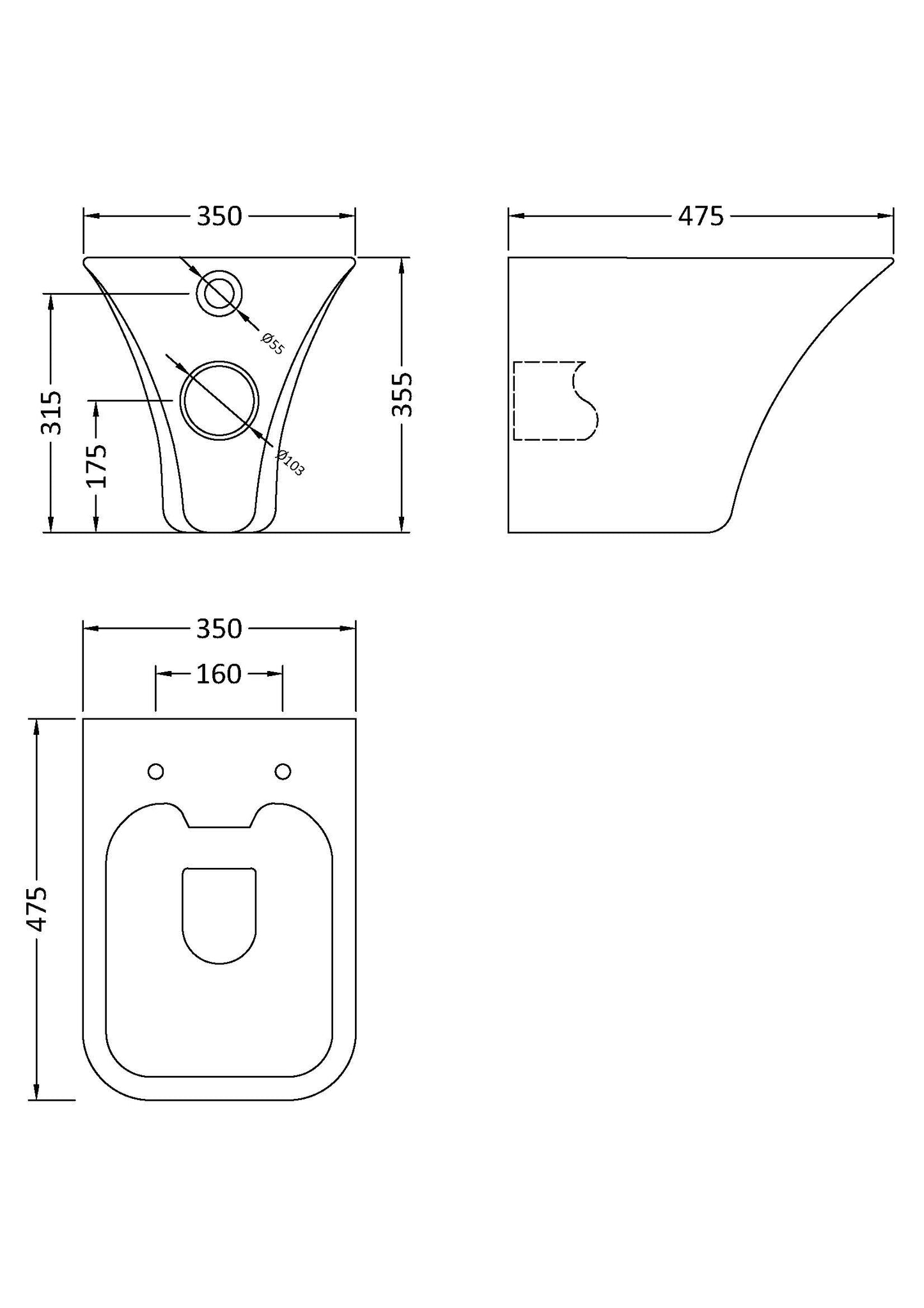 Hudson Reed Grace Wall Hung Rimless Pan & Soft Close Seat