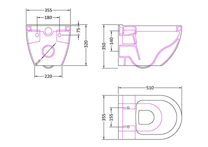 Nuie Provost Round Wall Hung Toilet