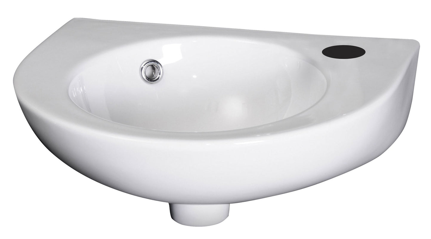 Nuie Melbourne D-Shaped Wall Hung 1TH Basin With overflow