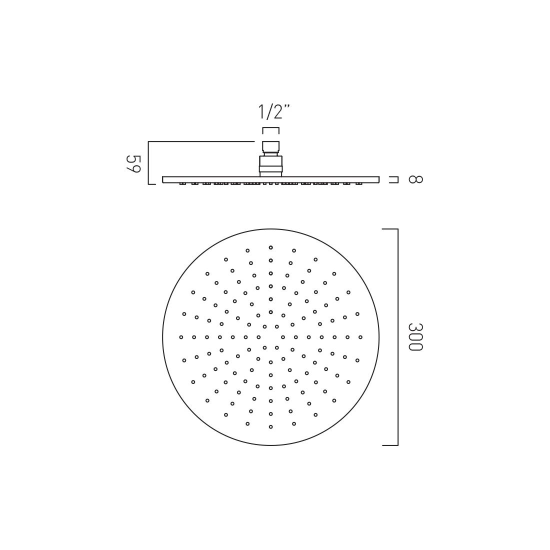 Vado Nebula Single Function Shower Head