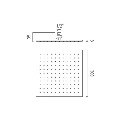 Vado Nebula Single Function Shower Head