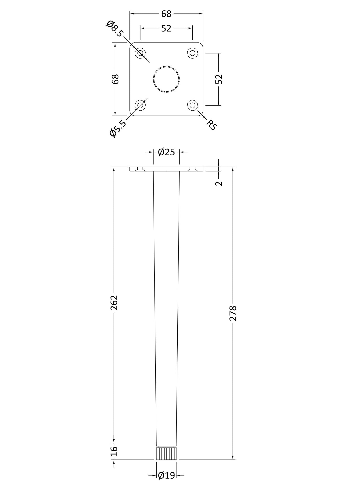 Hudson Reed Wall Hung Vanity Decorative Leg Set