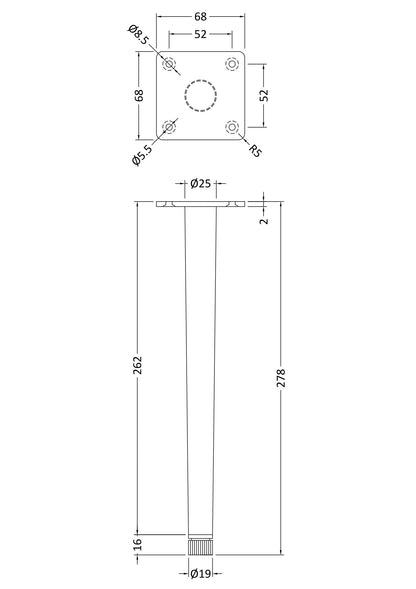 Hudson Reed Wall Hung Vanity Decorative Leg Set