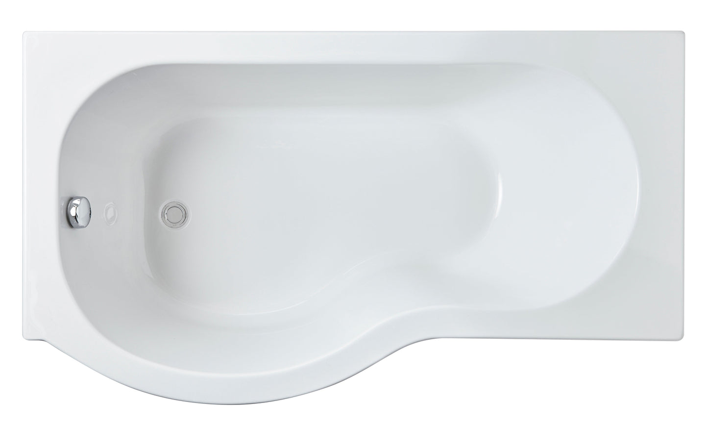 Nuie P Style Shower Bath with optional Curved Shower Screen