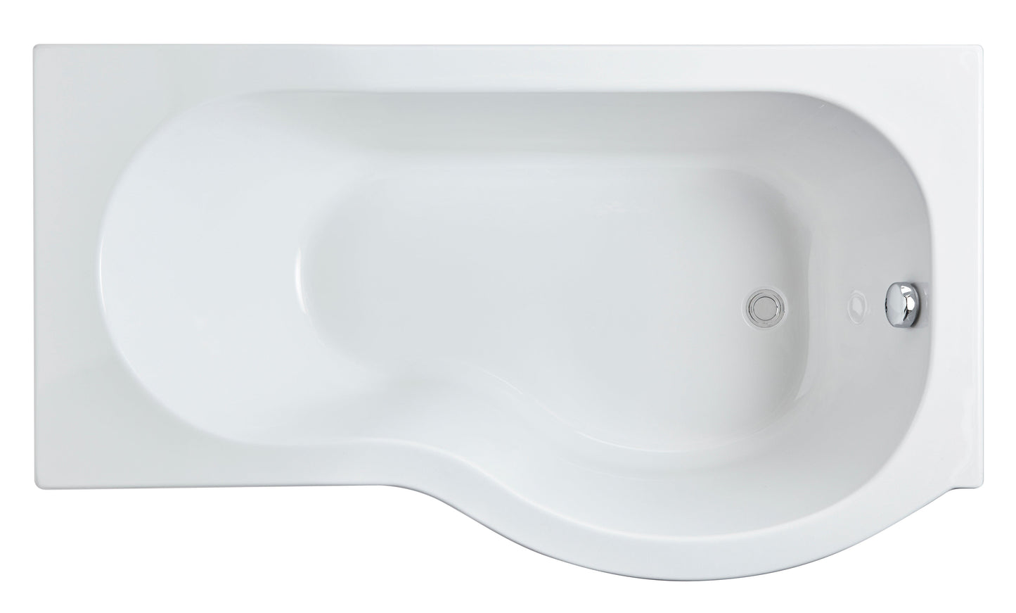 Nuie P Style Shower Bath with optional Curved Shower Screen