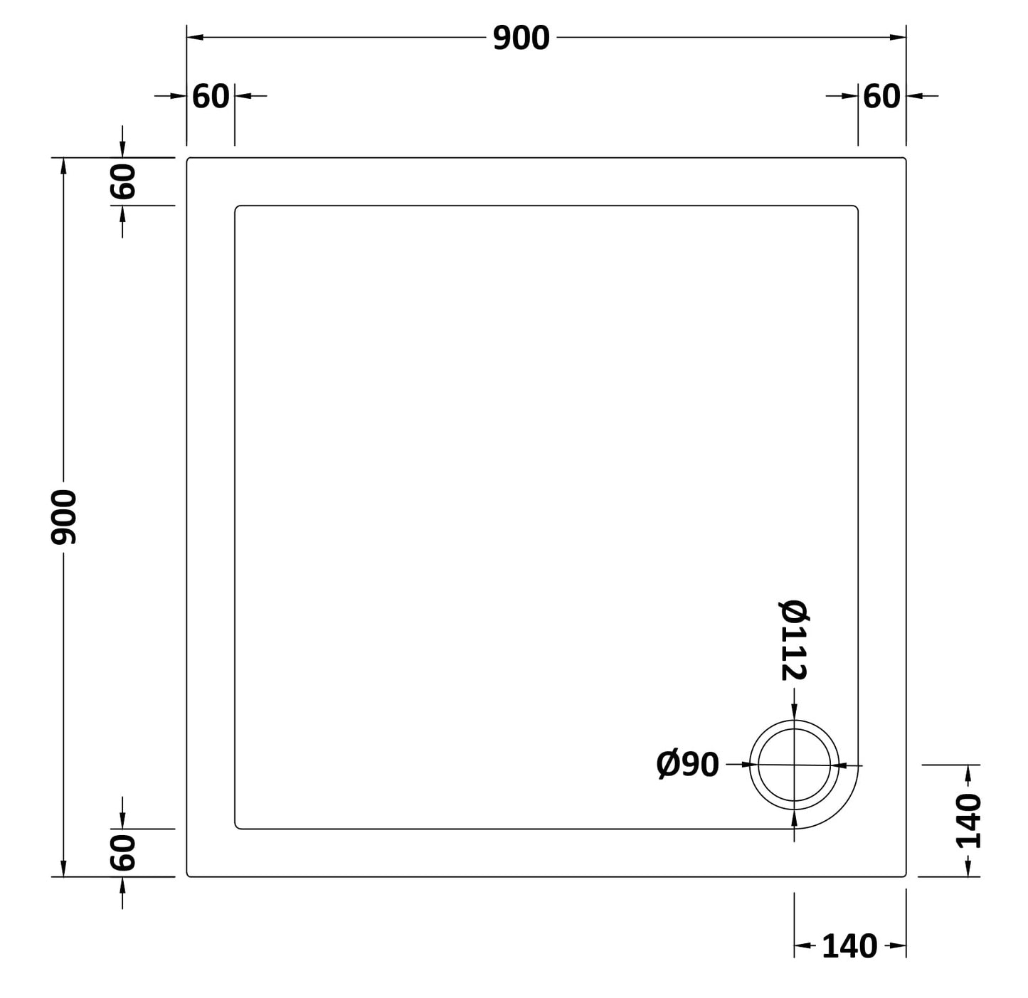 Hudson Reed Square Shower Tray