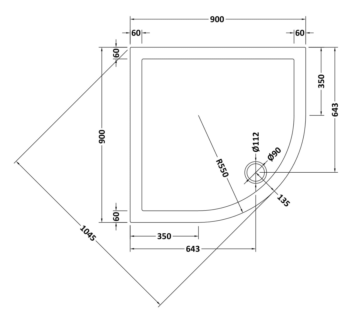 Hudson Reed Quadrant Shower Tray