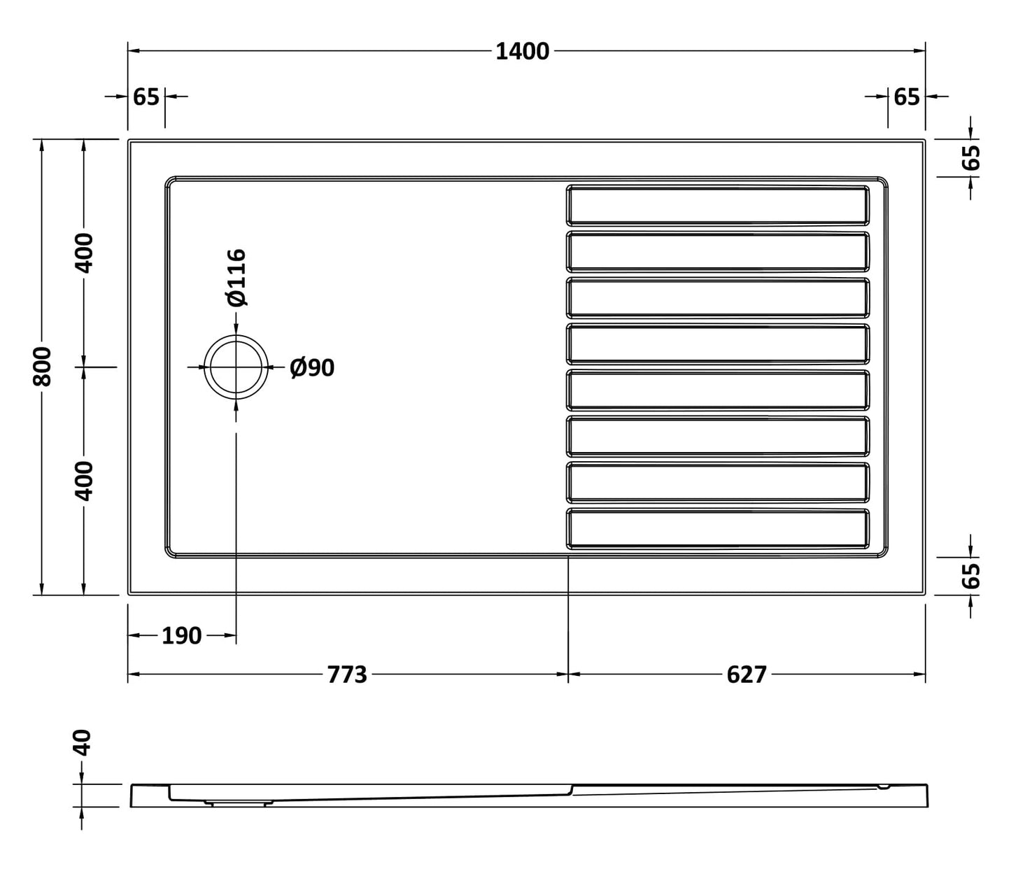 Nuie Wetroom Shower Tray