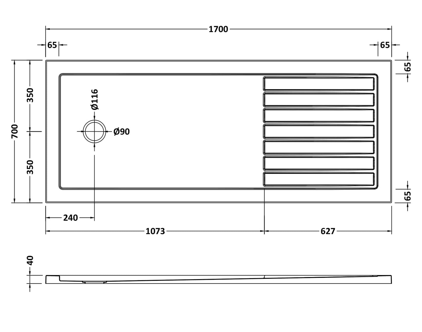 Hudson Reed Wetroom Shower Tray