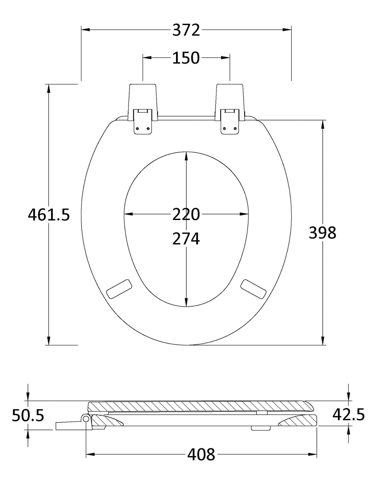 Nuie Traditional Wooden Toilet Seat for Carlton & Legend