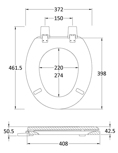 Nuie Traditional Wooden Toilet Seat for Carlton & Legend