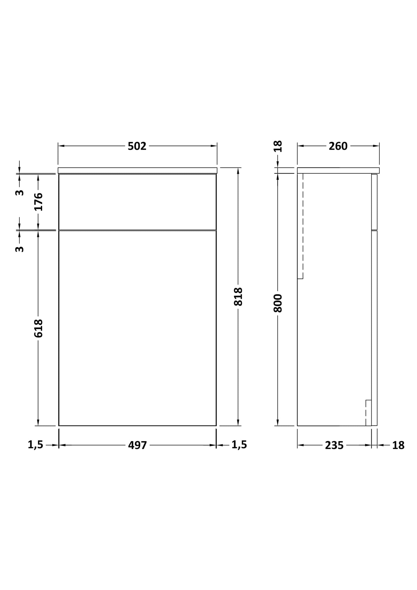 Nuie Arno 500mm WC Unit