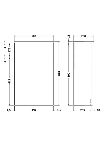 Nuie Arno 500mm WC Unit