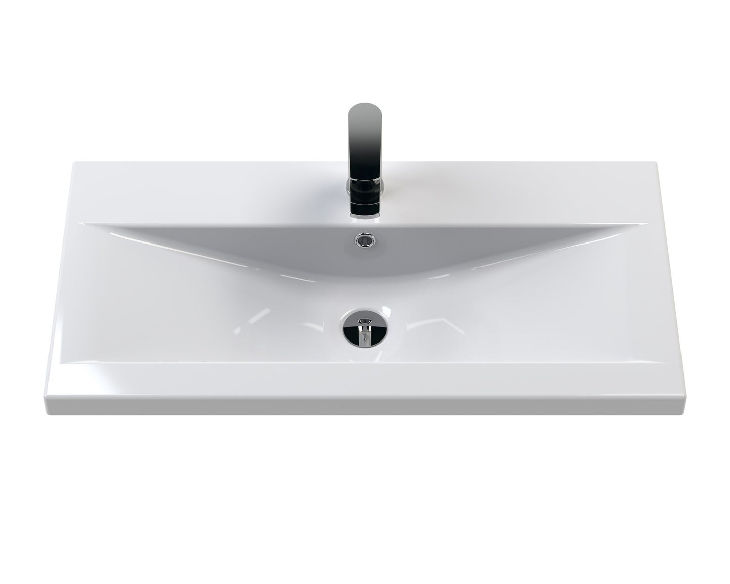 Nuie Deco 800mm Wall Hung 2 Drawer Vanity & Basin/Worktop