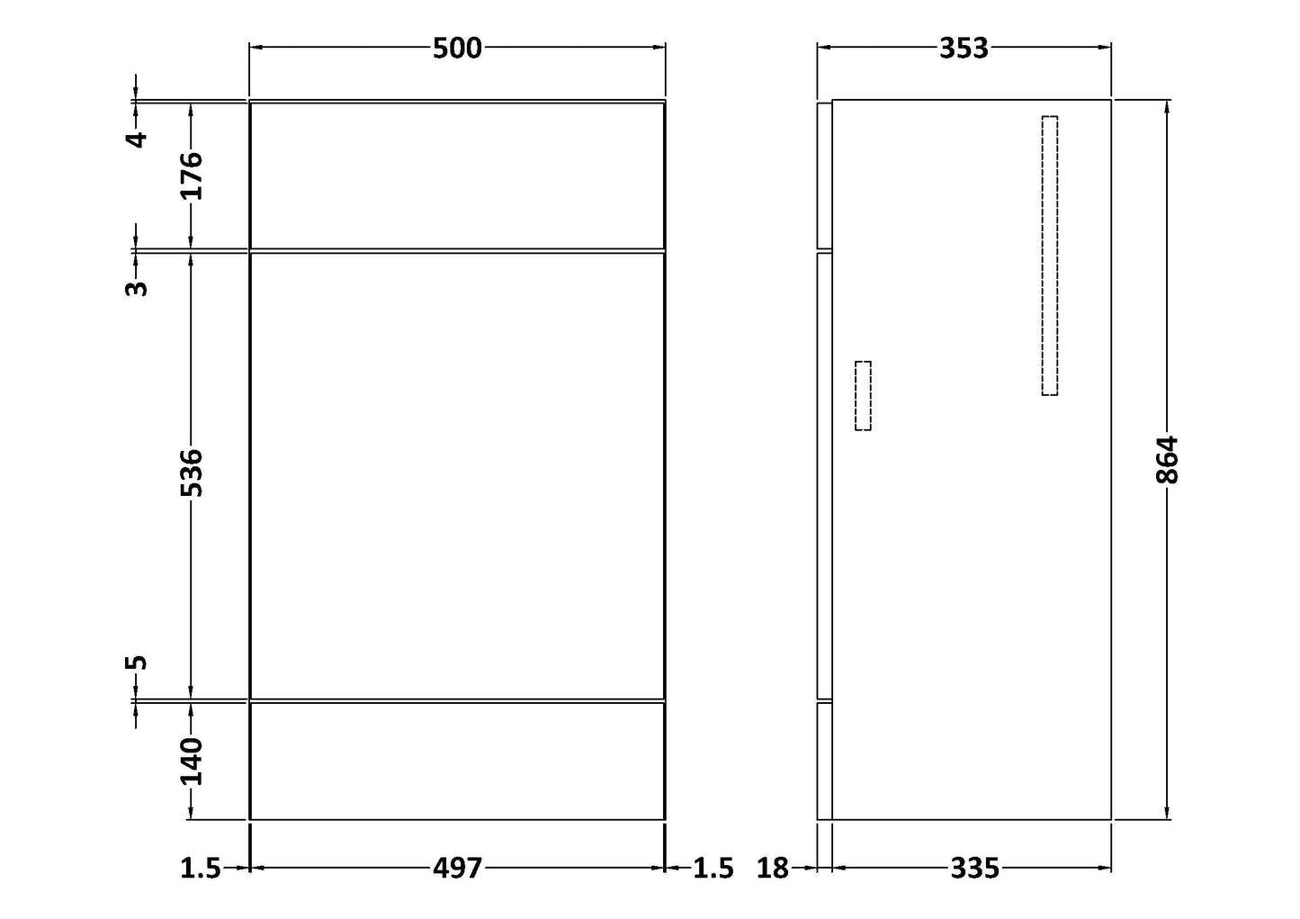 Hudson Reed Fusion Single Fitted Full Depth WC Unit