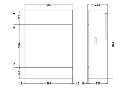 Hudson Reed Fusion Slimline Single Fitted WC Unit