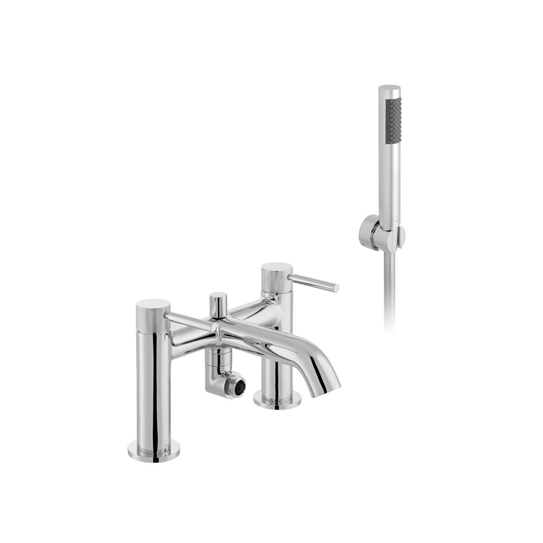 Vado Origins Deck Mounted Bath Shower Mixer with Knurled Handles