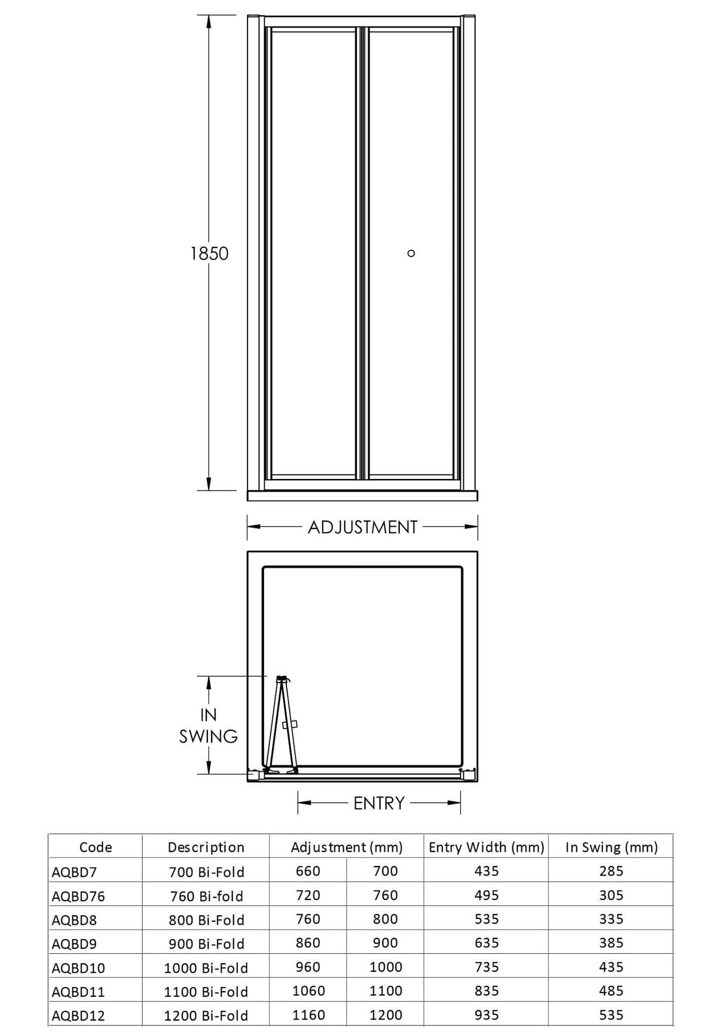 Hudson Reed Pacific Bi-Fold Door